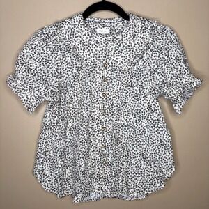 PILCRO By Anthropologie The Keira Blouse Women's Sz XS Cottagecore  Romani